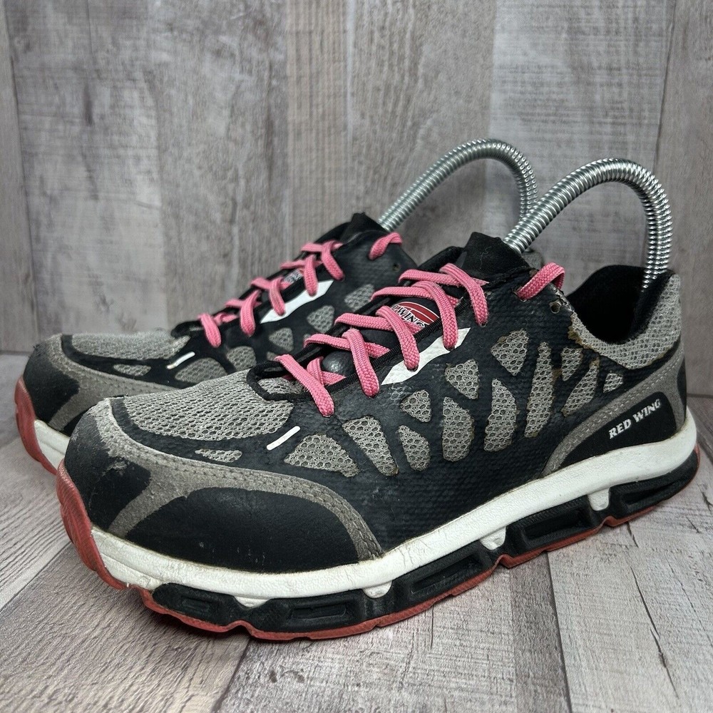 Red Wing Shoes Women's Steel Work Shoes Sneakers Black Gray Pink Size 6 D 2339